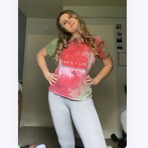 Tye dyed donate blood shirt size m